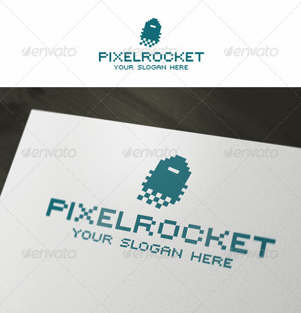 Pixel Rocket Logo - Objects Logo Templates