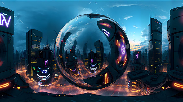 Cyberpunk Future Night City Skyline HDRI
