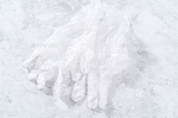 White vinyl gloves
