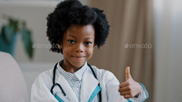 Little Girl with Doctor Dream Job Smiling Stock Photo - Image of