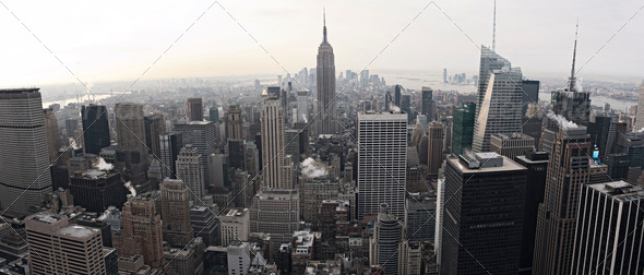 New York City skyline view from Rockefeller Center, New York, USA - Stock Photo - Images