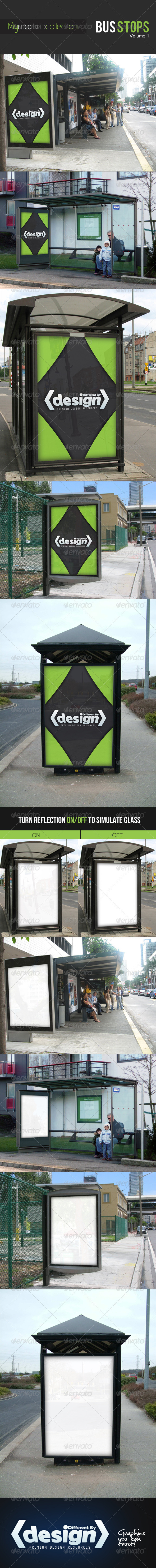 DBD | MyMockupCollection - Bus Stop Mockups - Signage Print
