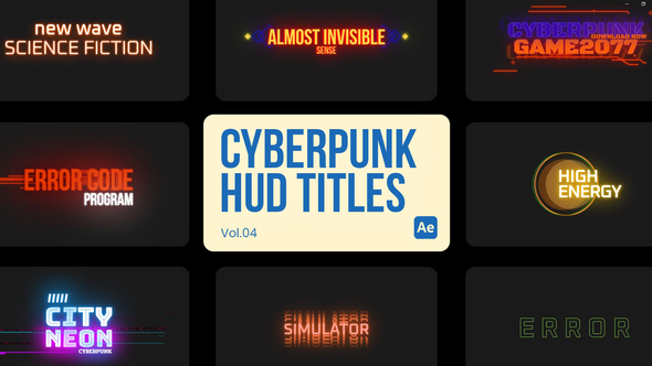 Cyberpunk HUD Titles 04 for After Effects Titles template preview
