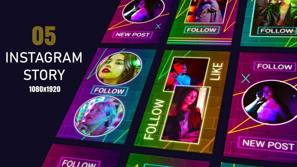 Funky Light Instagram Story Frames After Effects Template
