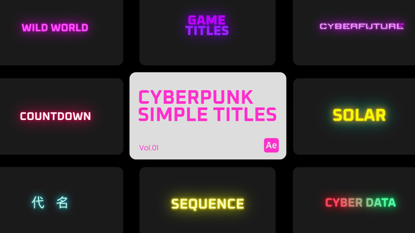 Cyberpunk Simple Title 01 for After Effects Titles template preview