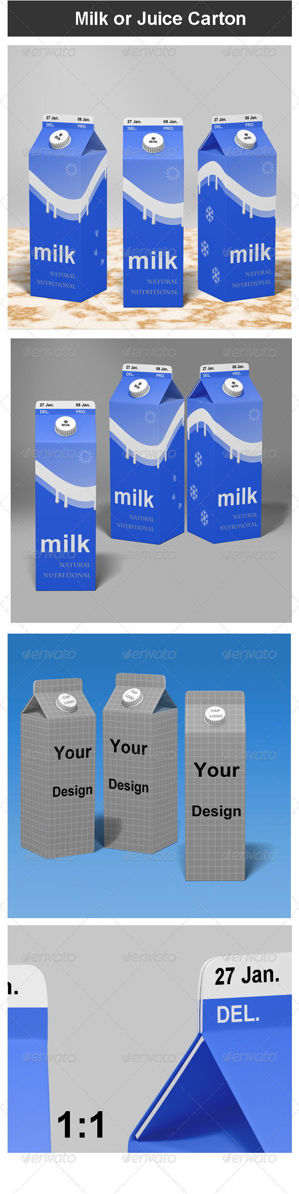 Download Milk or Juice Carton Mock-up by maxtecb | GraphicRiver