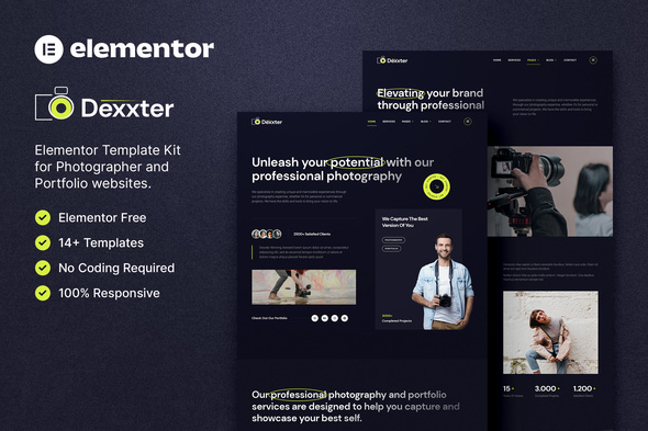 Dexxter – Photography & Portfolio Elementor Template Kit