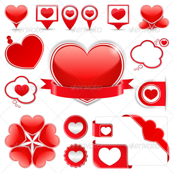 Design Elements with Hearts - Valentines Seasons/Holidays