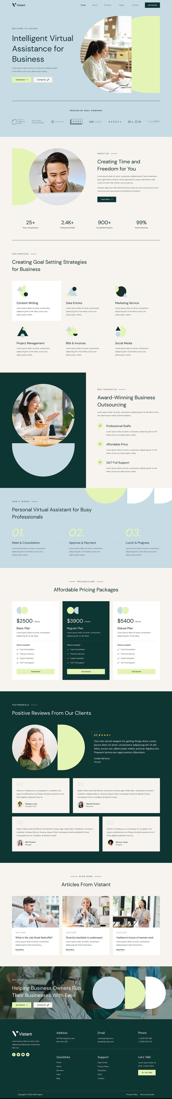 Vistant – Virtual Assistant Service Elementor Template Kit