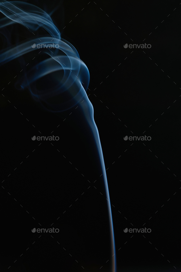 Abstract Smoke on black Background - Stock Photo - Images