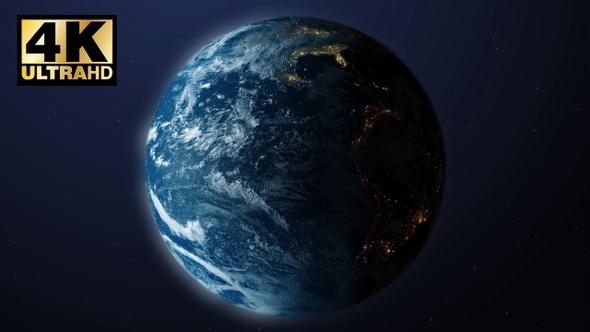 Day To Night Rotating Globe Earth Terra 24 Hours Passed Loop