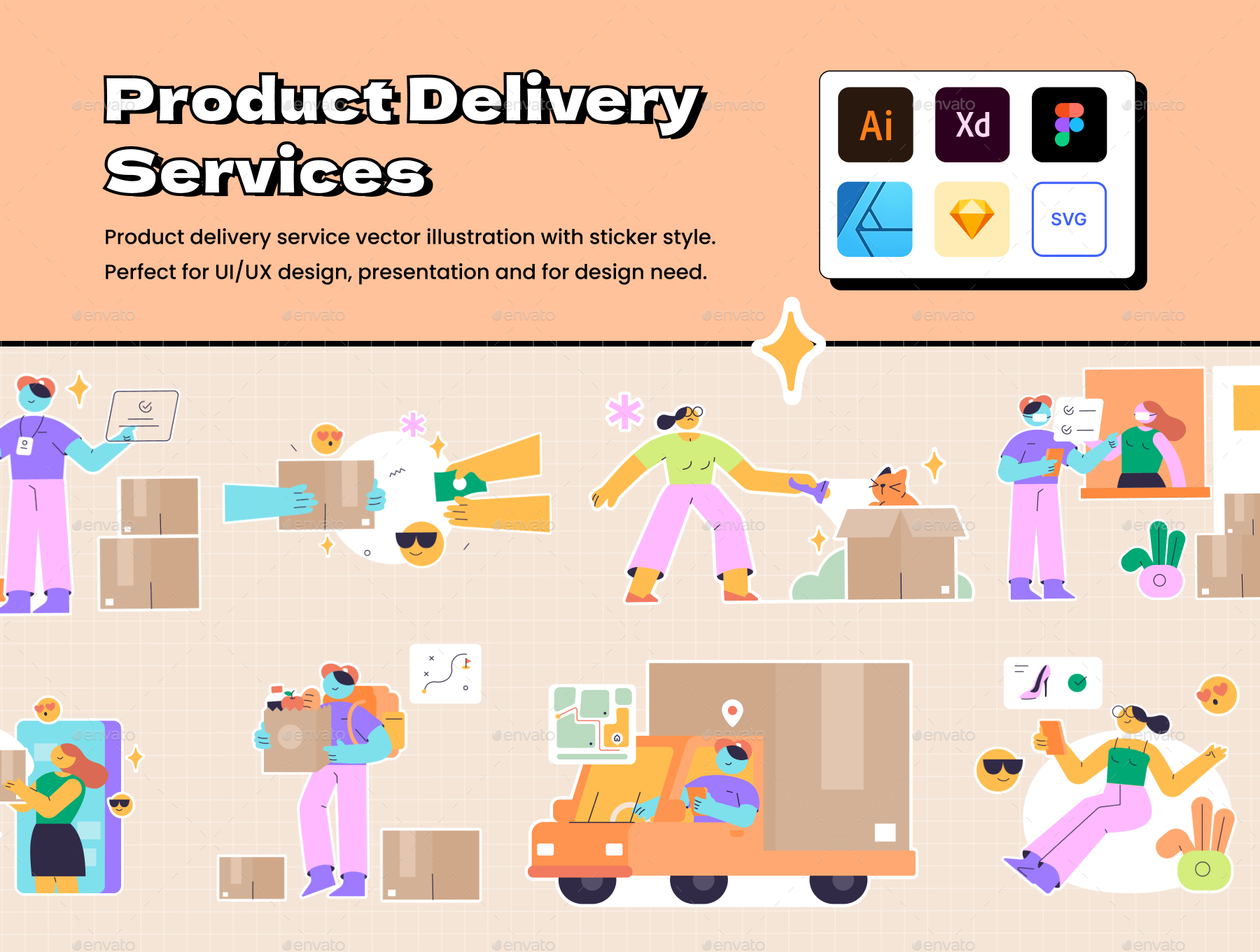 Product Delivery Services Illustration, Graphics | GraphicRiver