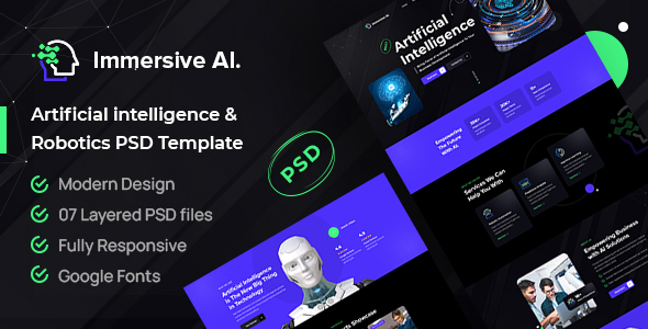 Immersive AI | Robotics PSD Template by designingmedia | ThemeForest