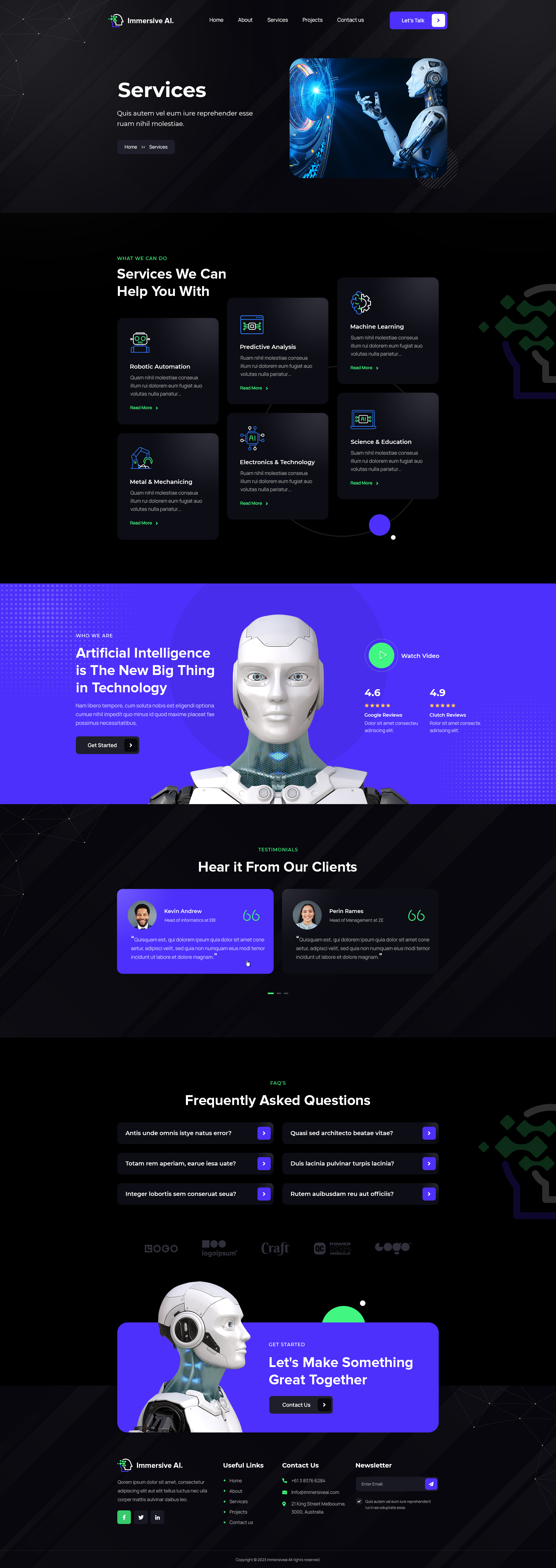 Immersive AI | Robotics PSD Template by designingmedia | ThemeForest