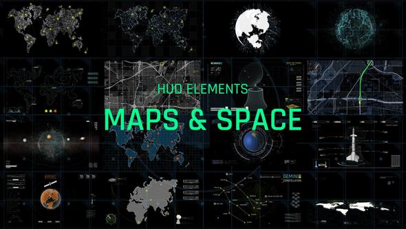 HUD Elements Maps And Space For Premiere Pro