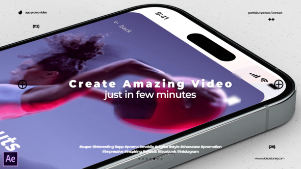 Modern App Promo - Clean App Promo Video 3D Mockup