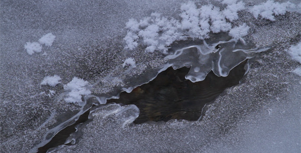 Air-Hole On Winter River