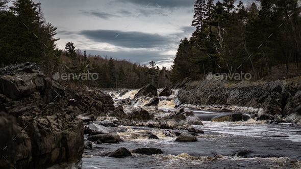 Scenic view of the Saint Louis River flowing in Jay Cooke State Park in Minnesota