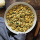 Scrambled eggs with spinach in a white pan - PhotoDune Item for Sale