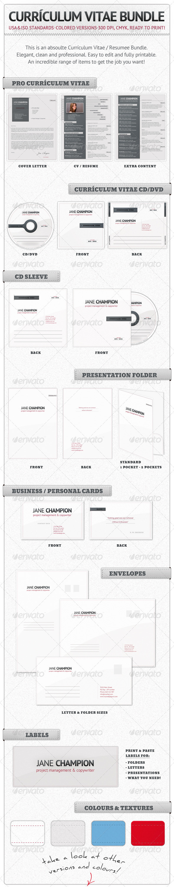 Curriculum Vitae Bundle - Resumes Stationery