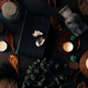 Witchcraft still life concept with potion, spell book, herbs ingredients and magical equipment - PhotoDune Item for Sale