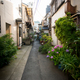 Narrow streets of Tokyo downtown (Shitamachi) with small shops and homes - PhotoDune Item for Sale