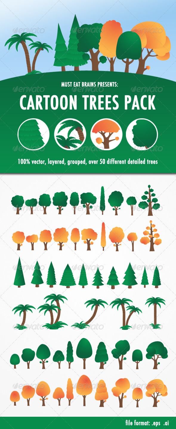 Cartoon Trees Pack - Organic Objects Objects