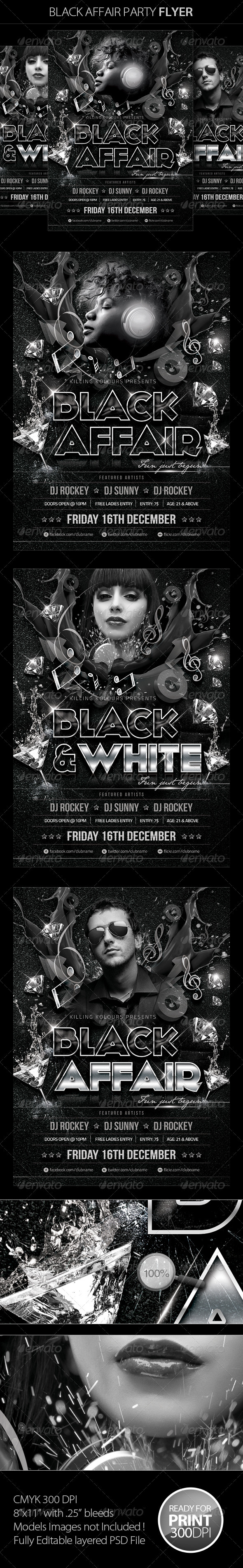 Black Affair Party Flyer - Clubs & Parties Events
