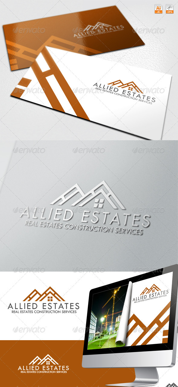 Allied Estates - Real Estate Construction Logo - Buildings Logo Templates