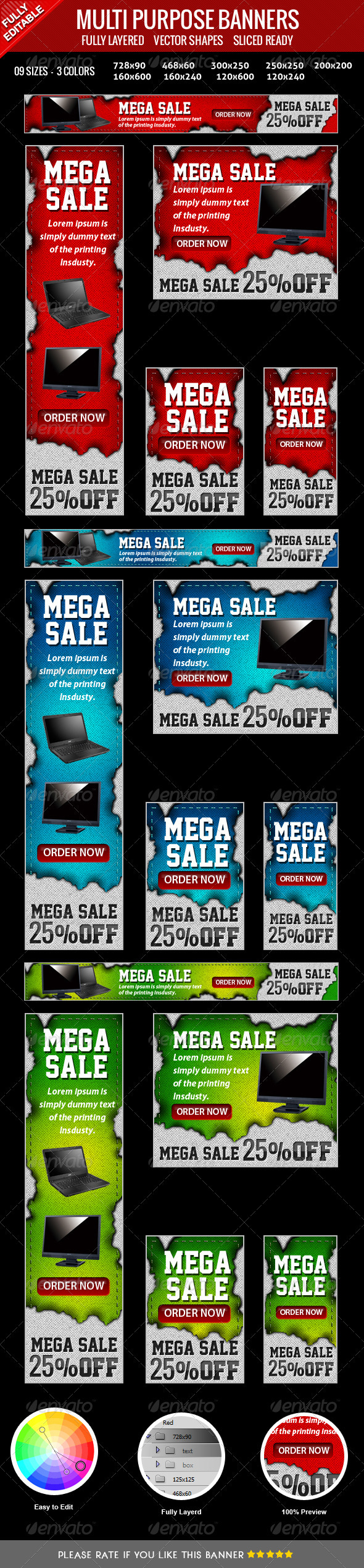 Multipurpose Business Banners - Banners & Ads Web Elements