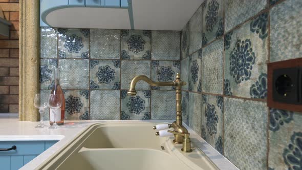 Vintage Faucet at Modern Classic Luxurious Kitchen alt