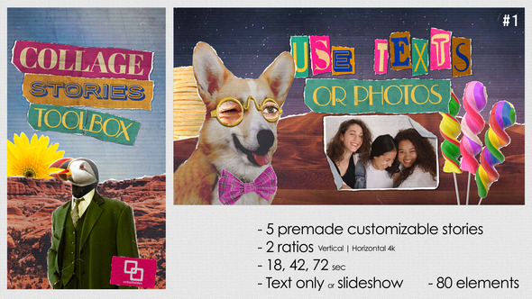 Collage Stories Toolbox Elements template preview