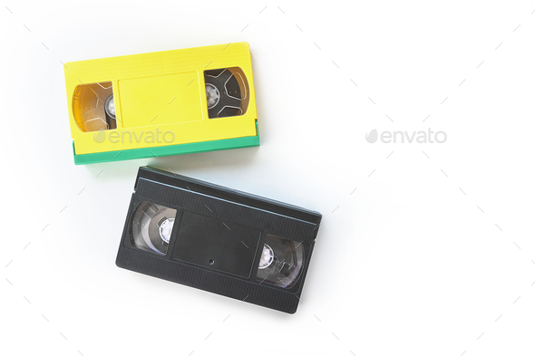 videotape Isolated on white background. Creative concept in retro style, 80s.