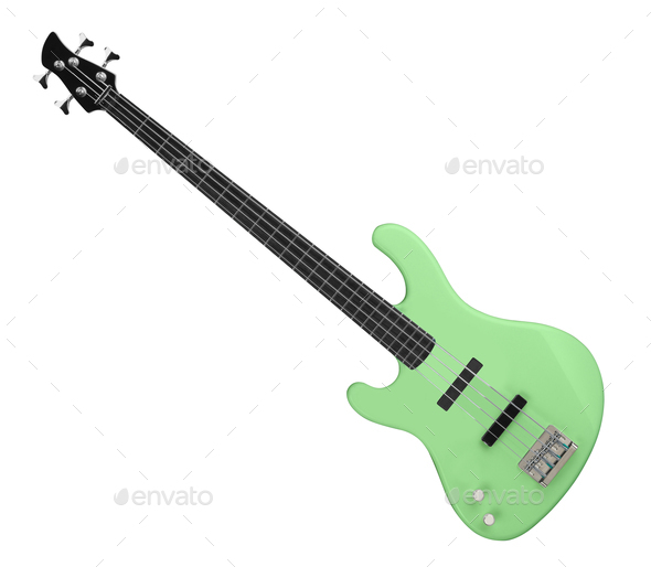 Electric bass guitar isolated