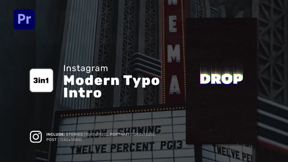 Instagram Modern Typo Intro for Premiere Pro