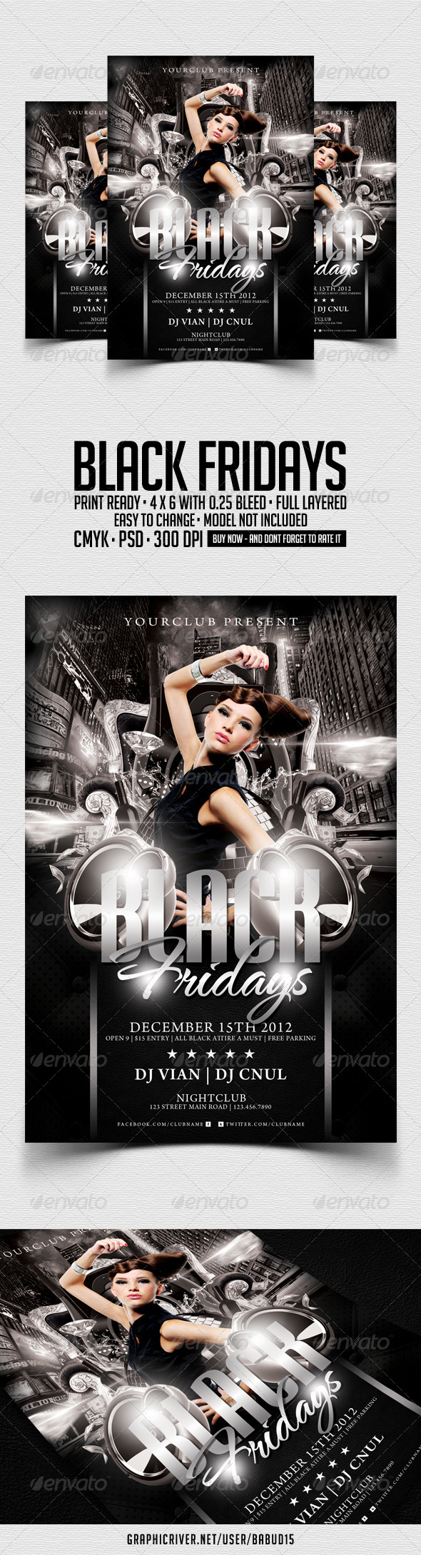 Black Fridays Flyer Template - Clubs & Parties Events