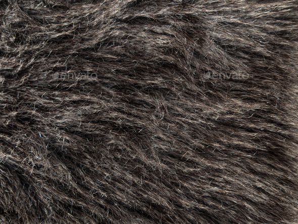 Long gray fake fur texture cover Synthetic fiber soft faux fur macro fabric photo fluffy design
