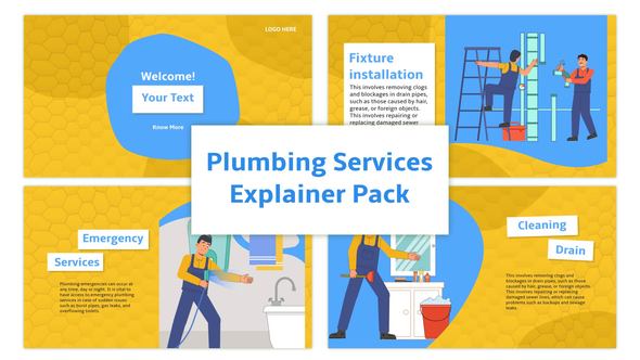 Plumbing Services Explainer Animation Scene Pack