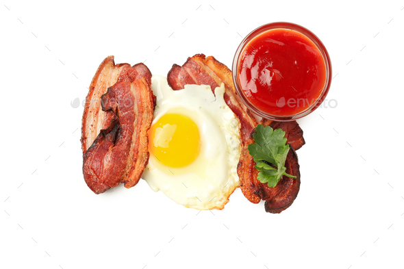 Crispy Bacon And Sunny Side Up Eggs Stock PNG Images