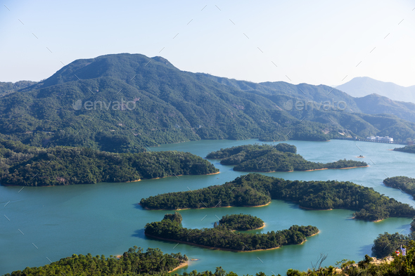 Landscape of Tai Lam Chung Reservoir in Hong Kong - Stock Photo - Images