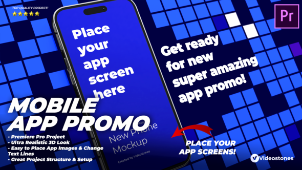 Mobile App Promo - Phone 14/15 App Presentation - App Demo Showcase Premiere Pro