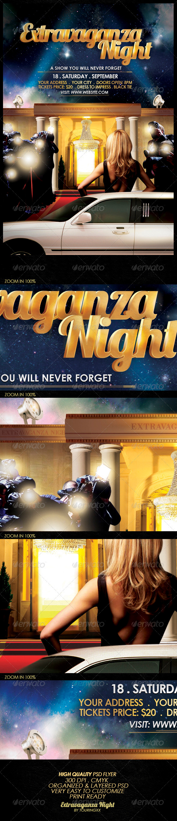 Extravaganza Night Flyer Template - Clubs & Parties Events