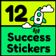12 Success Stickers Animated - VideoHive Item for Sale