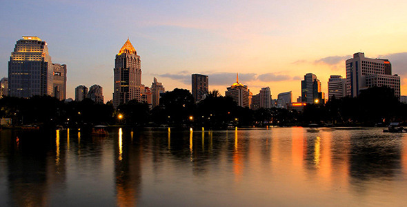 City In The Evening To Night