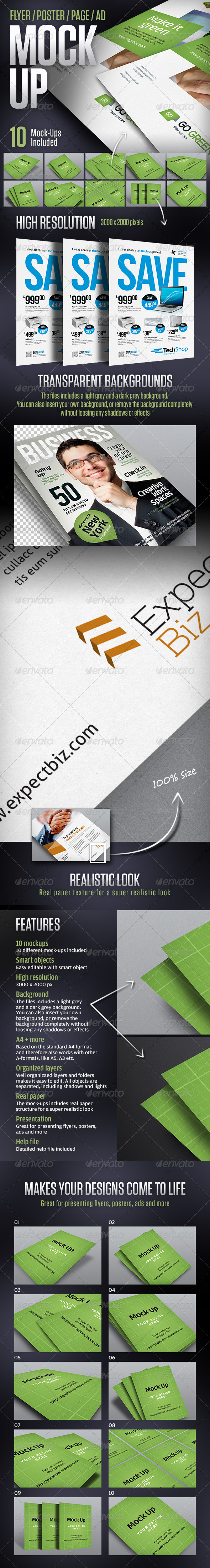 Mock-up for Posters, Flyers, Ads and More - Flyers Print