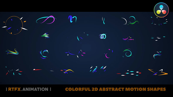 Colorful 2D Abstract Motion Elements [Davinci Resolve]