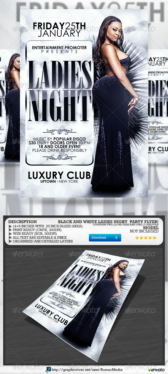 Black and White Ladies Night Party - Clubs & Parties Events