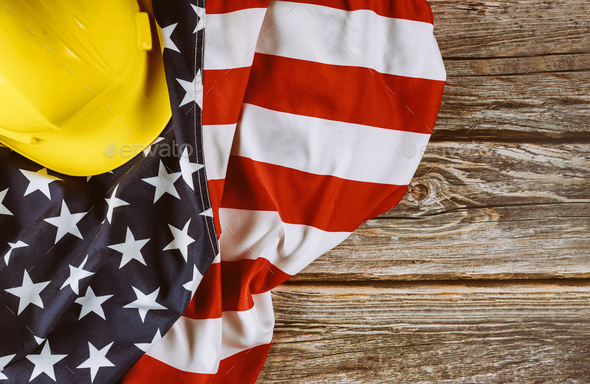 US. federal holiday of Labor Day is United States America of engineer yellow plastic