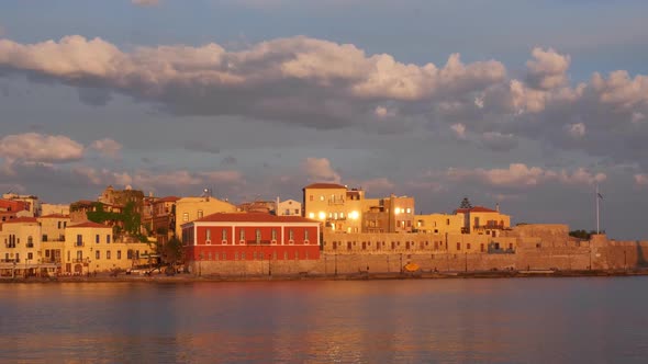 Picturesque Old Port of Chania, Crete Island, Greece alt