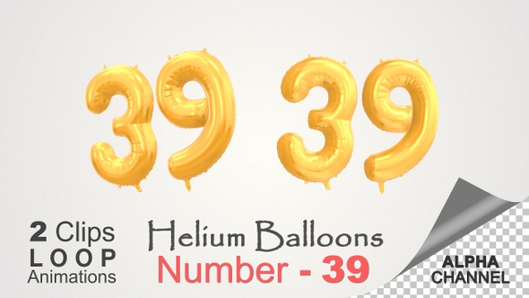 Celebration Helium Balloons With Number – 39